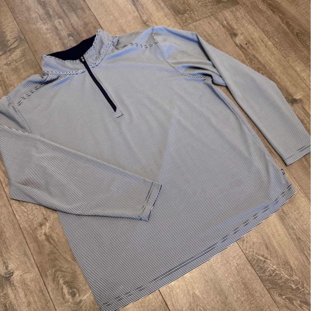 Cutter & Buck Men's 1/4 Zip Pullover size 1XB White/Black CB Dry Tec